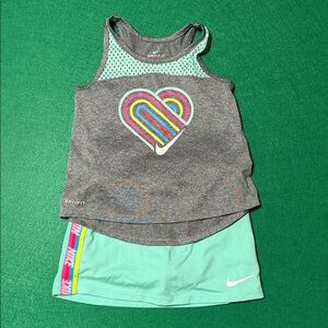 Nike Kids Gray and Teal Tank Top